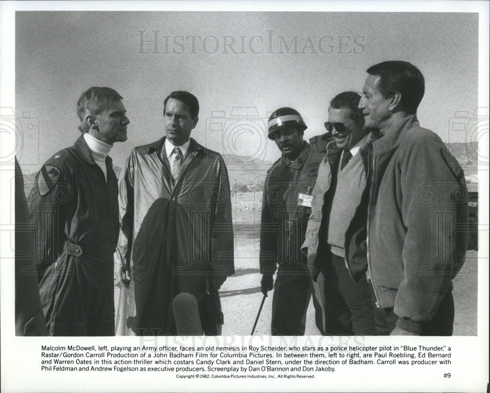 1982 Press Photo Malcolm McDowell Stars As An Army Officer In &quot;Blue Thunder&#39; - Historic Images