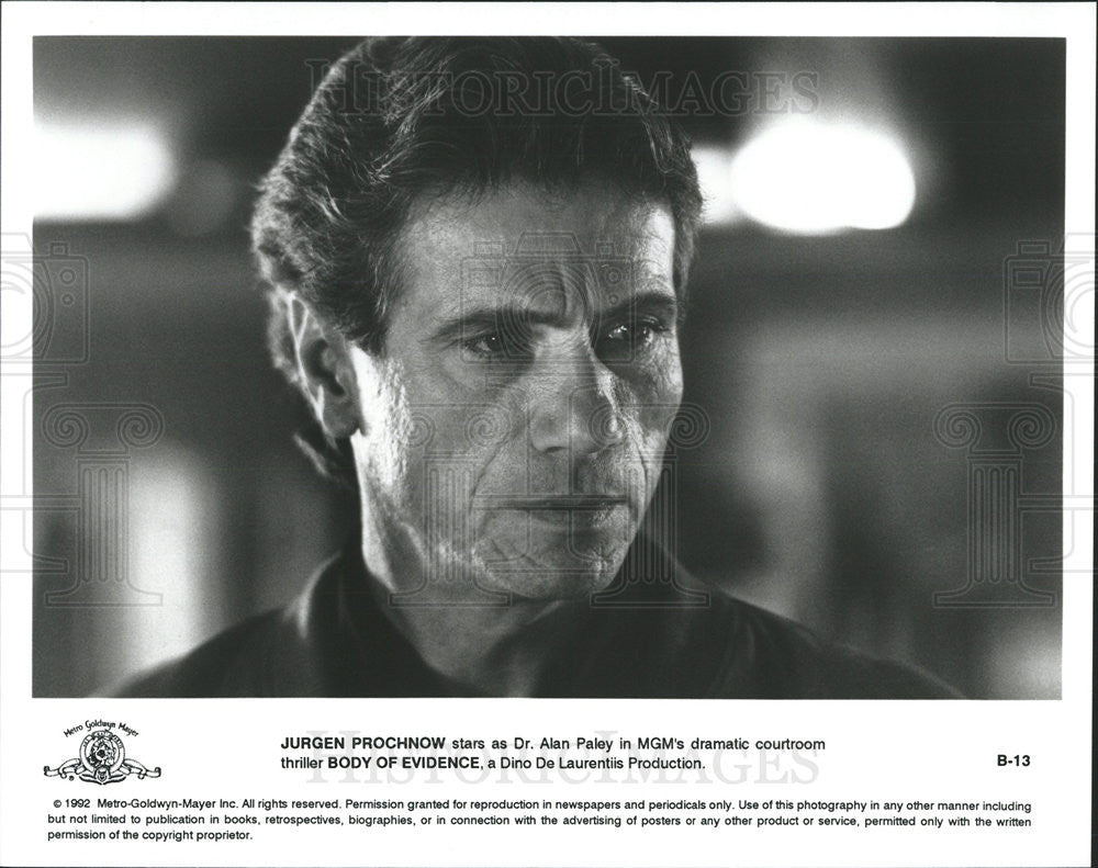 1992 Press Photo Jurgen Prochnow Actor Body Evidence Drama Thriller Film Movie - Historic Images