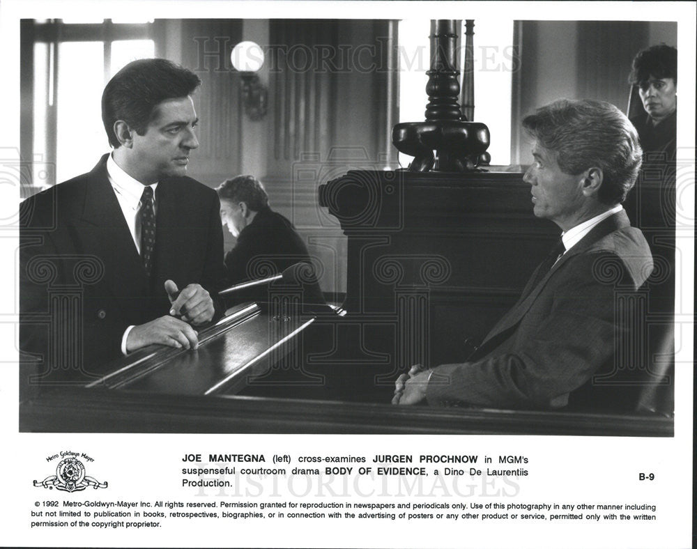 1992 Press Photo Joe Mantegna &amp; Jurgen Prochnow Star In &quot;Body Of Evidence&quot; - Historic Images