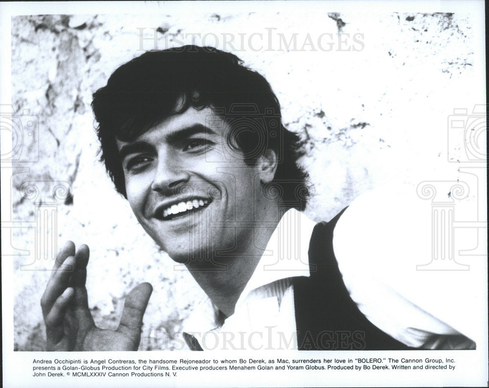 1984 Press Photo Andrea Occhipinti Stars As Angel Contreras In &quot;Bolero&quot; - Historic Images