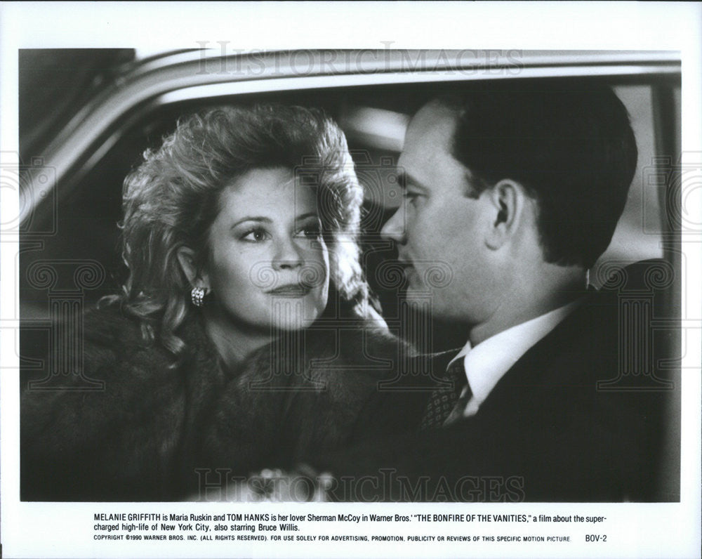 1990 Press Photo Melanie Griffith Actress Tom Hanks Actor Bonfire Of Vanities - Historic Images