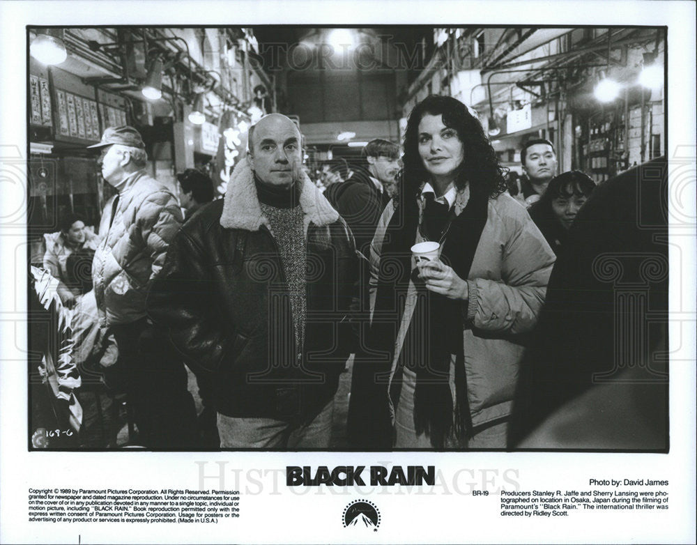 1989 Press Photo &quot;Black Rain&quot; Producer Stanley R. Jaffe and Sherry Lansing - Historic Images