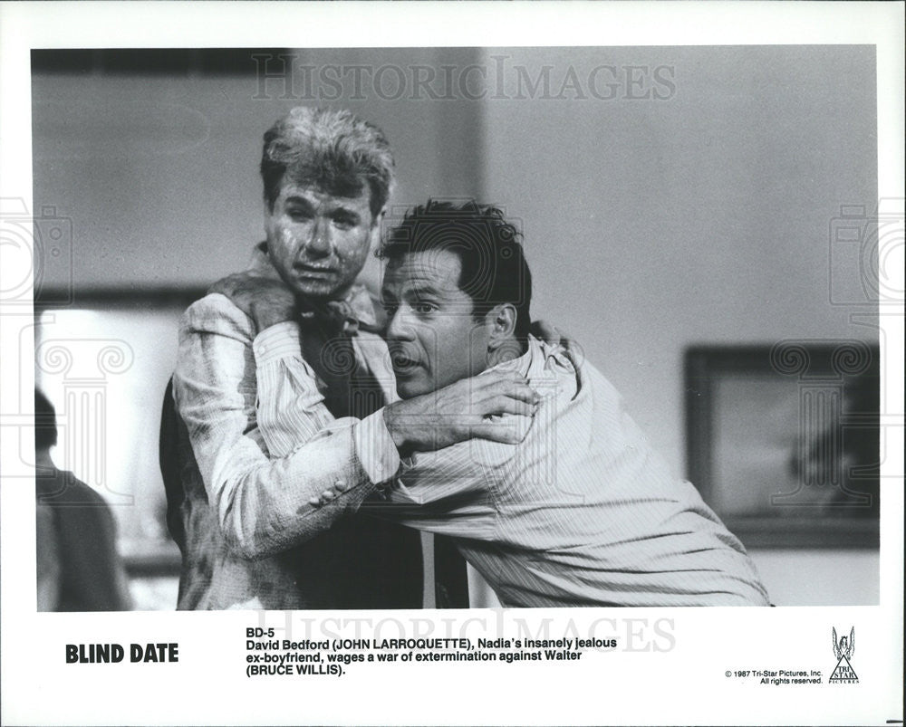 1987 Press Photo Film Blind Date John Larroquette Bruce Willis - Historic Images