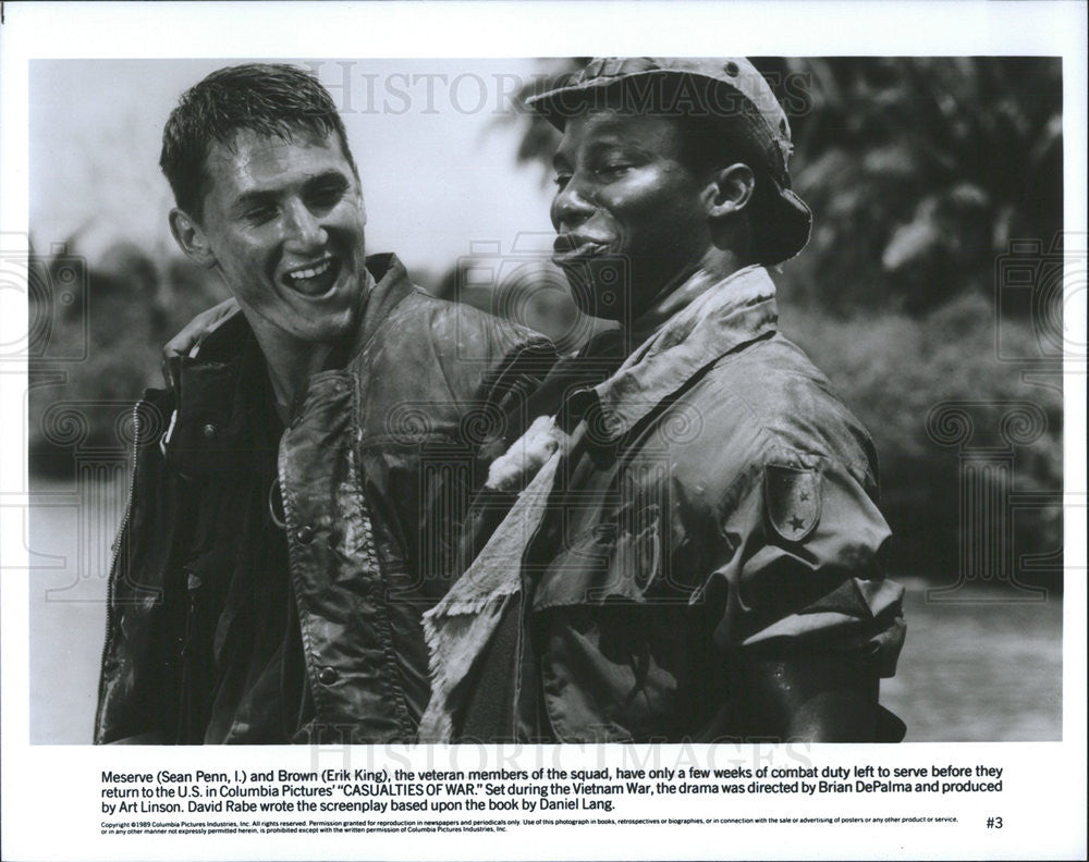 1989 Press Photo Sean Penn & Erik King Star In "Casualties Of War" - Historic Images