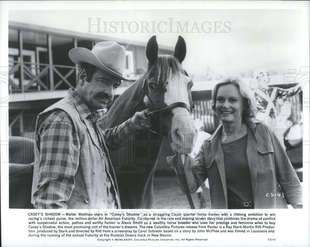 1978 Press Photo Walter Matthau Actor Alexis Smith Actress Casey&#39;s Shadow Movie - Historic Images