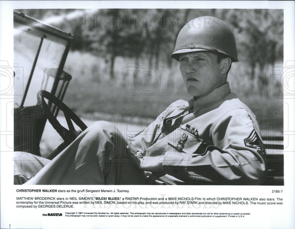 1987 Press Photo Film Biloxi Blues Christopher Walken Matthew Broderick - Historic Images