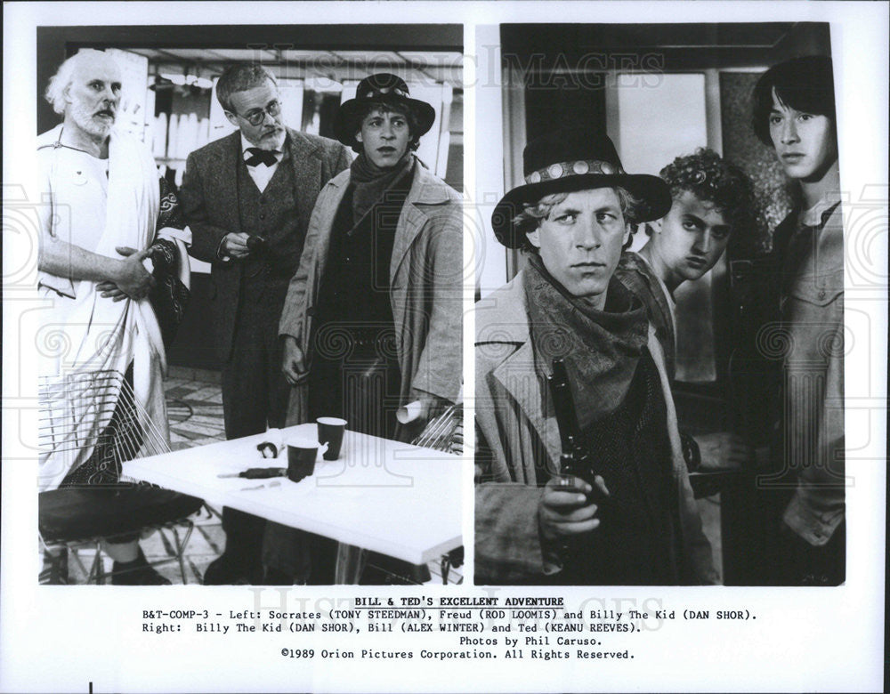 1989 Press Photo Bill &amp; Ted&#39;s Excellent Adventure Tony Steedman Rod Loomis - Historic Images