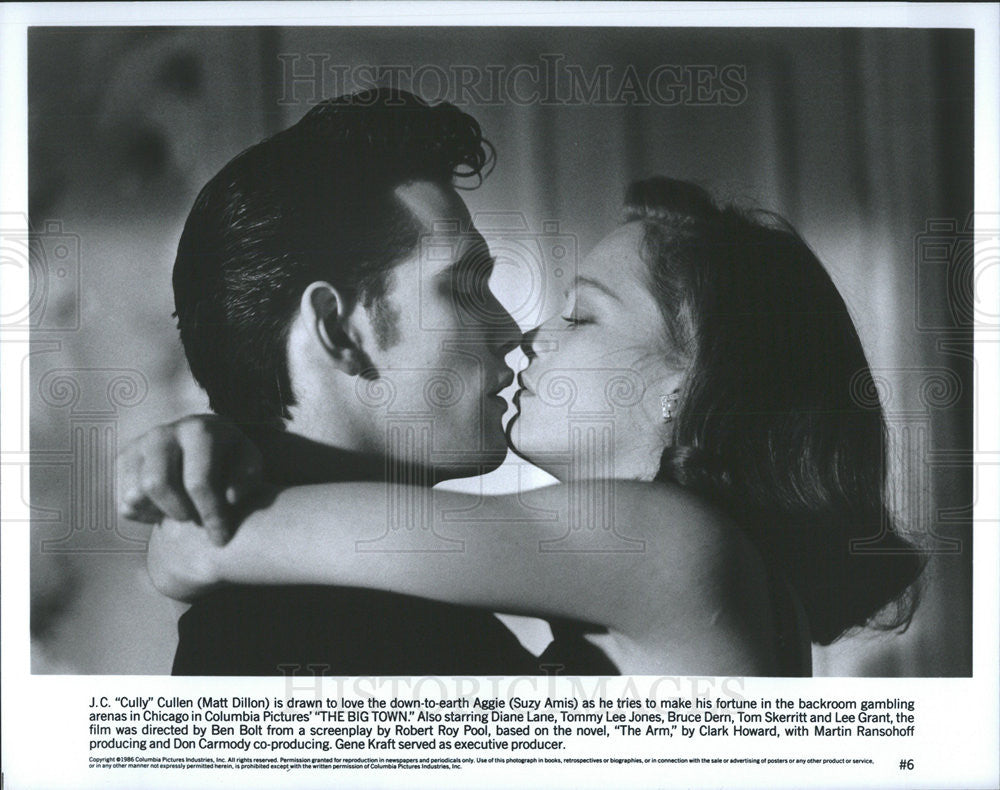 1986 Press Photo Matt Dillon Actor Suzy Amis Actress Big Town Drama Film Movie - Historic Images