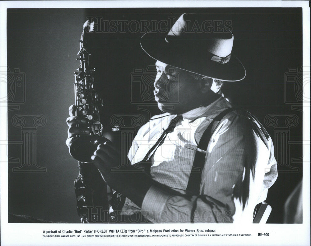 1988 Press Photo Forest Whitaker Stars As Charlie &quot;Bird&quot; Parker In &quot;Bird&quot; - Historic Images