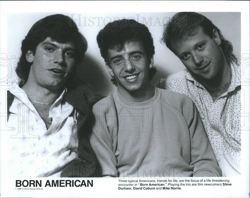 1986 Press Photo Born American Steve Durham David Coburn Mike Norris - Historic Images