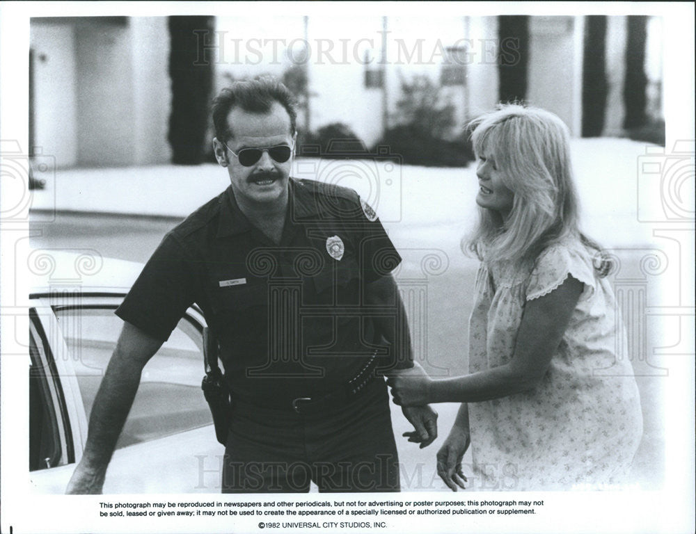 1982 Press Photo Jack Nicholson &amp; Valerie Perrine Star In &quot;The Border&quot; - Historic Images