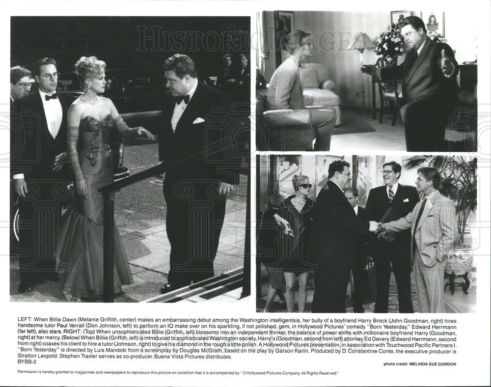 Press Photo Melanie Griffith John Goodman Don Johnson Edward Herrmann Actors - Historic Images