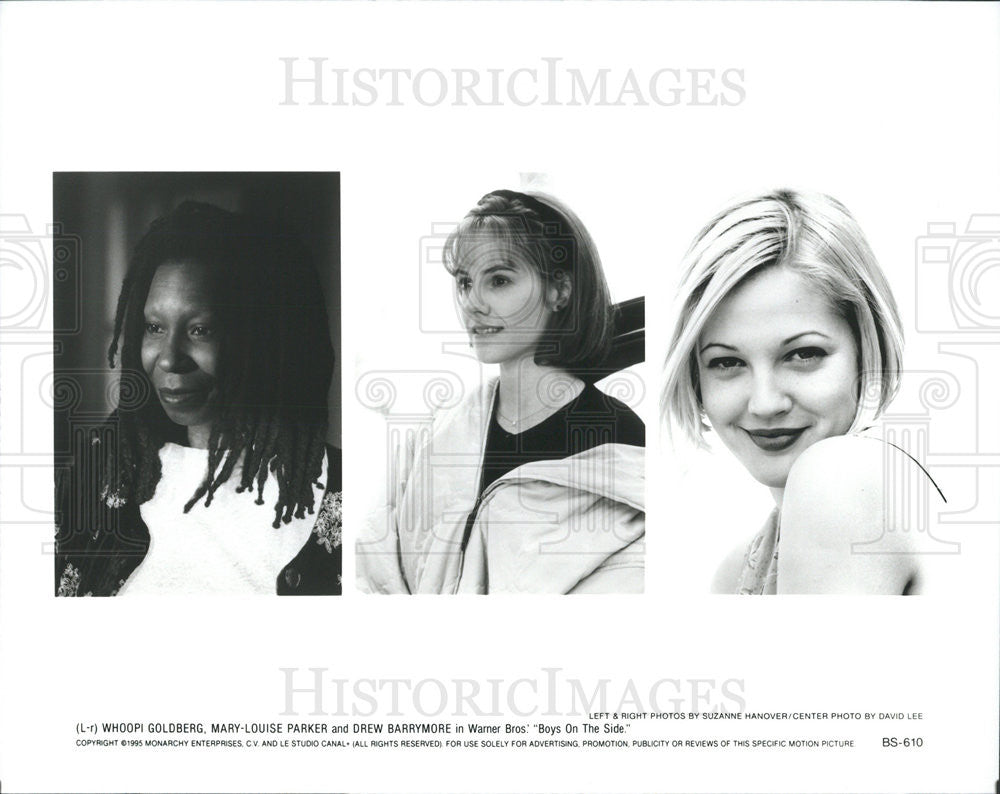 1995 Press Photo Whoopi Goldberg, Drew Barrymore &quot;Boys On The Side&quot; - Historic Images