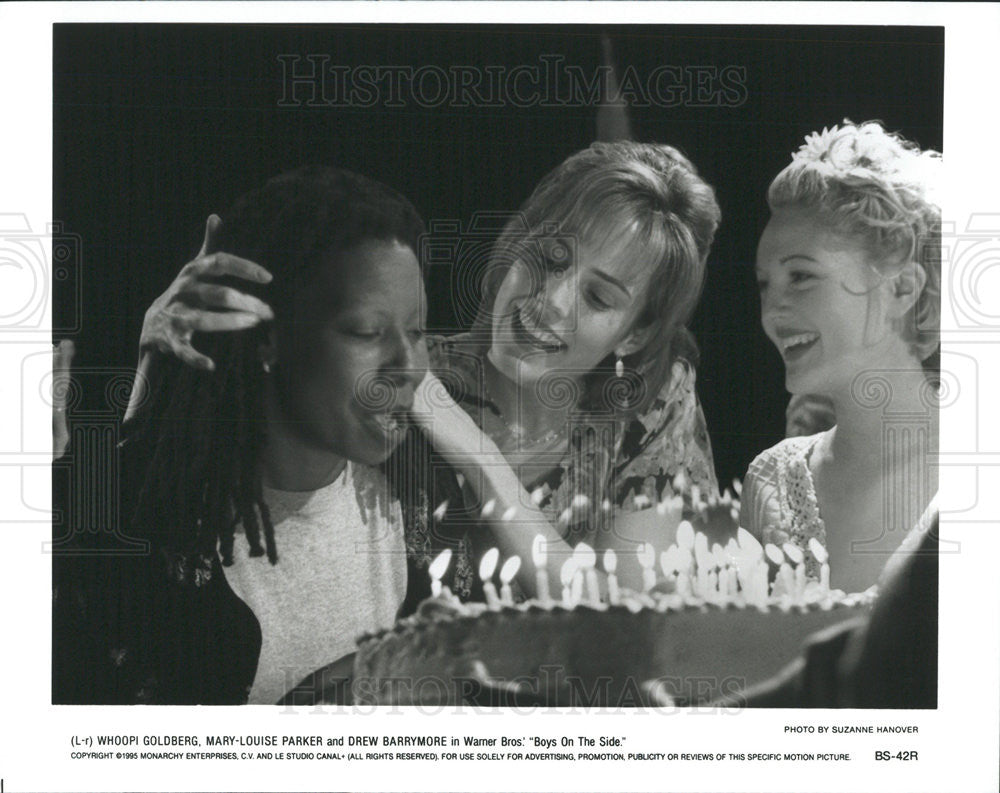 1995 Press Photo Whoopi Goldberg, Mary-Louise-Parker & Drew Barrymore - Historic Images