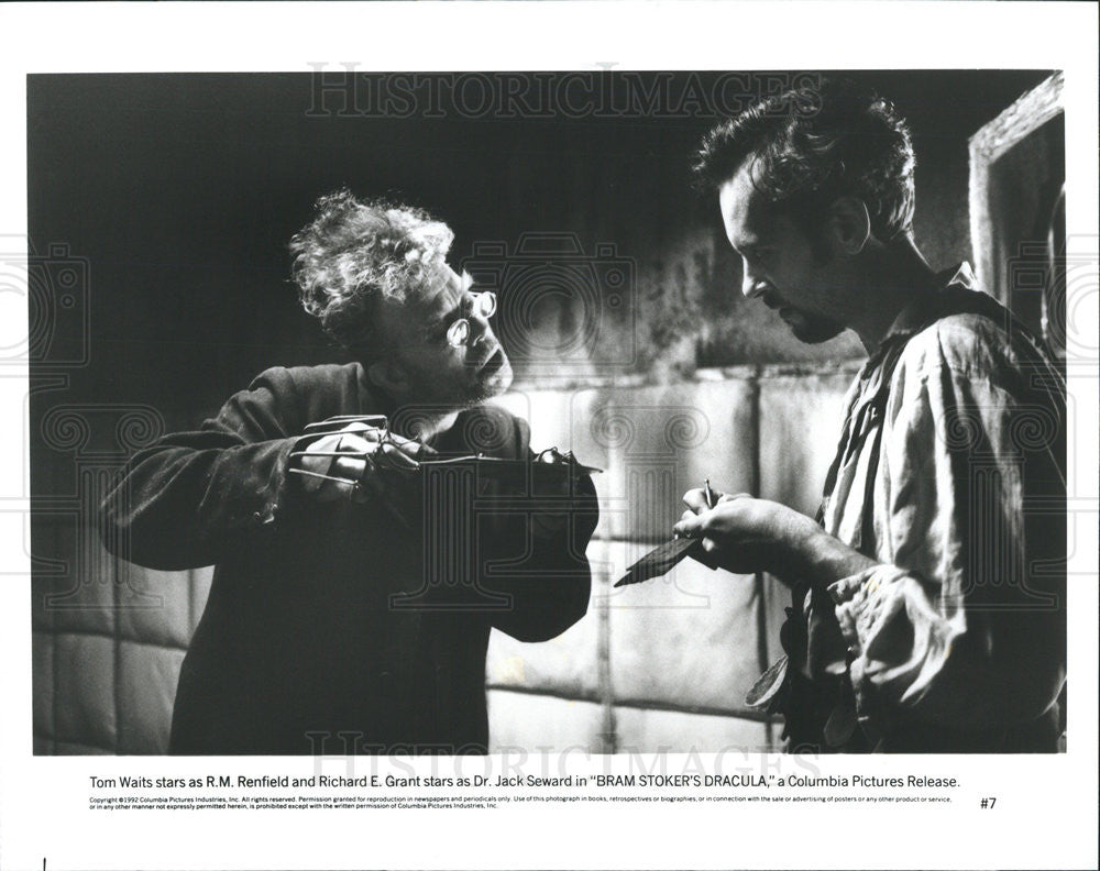 1992 Press Photo Tom Waits &amp; Richard E. Grant Star In &quot;Bram Stoker&#39;s Dracula&quot; - Historic Images