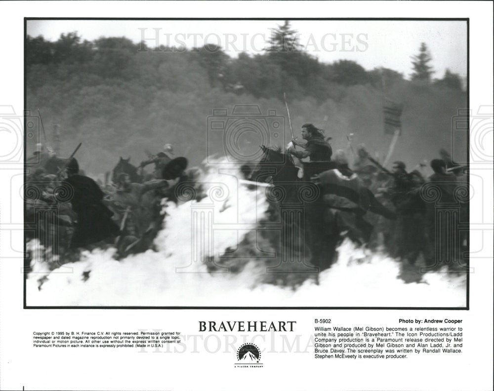 1995 Press Photo Braveheart Mel Gibson - Historic Images