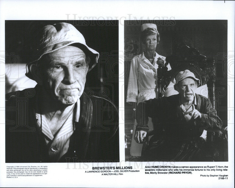 1985 Press Photo Hume Cronyn Actor Richard Pryor Comedy Film Brewster&#39;s Millions - Historic Images