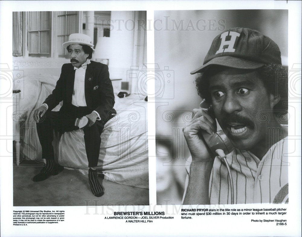 1985 Press Photo Richard Pryor Actor Scenes Brewster&#39;s Millions Comedy Movie - Historic Images