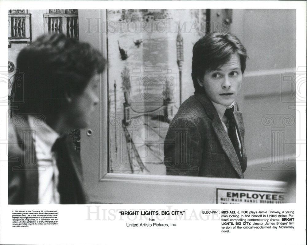 1988 Press Photo Michael J. Fox Stars In &quot;Bright Lights, Big City&quot; - Historic Images