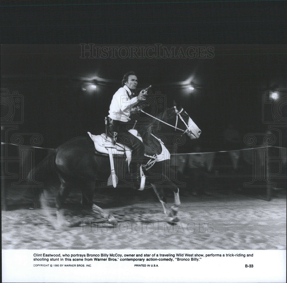 1980 Press Photo Bronco Billy Clint Eastwood - Historic Images