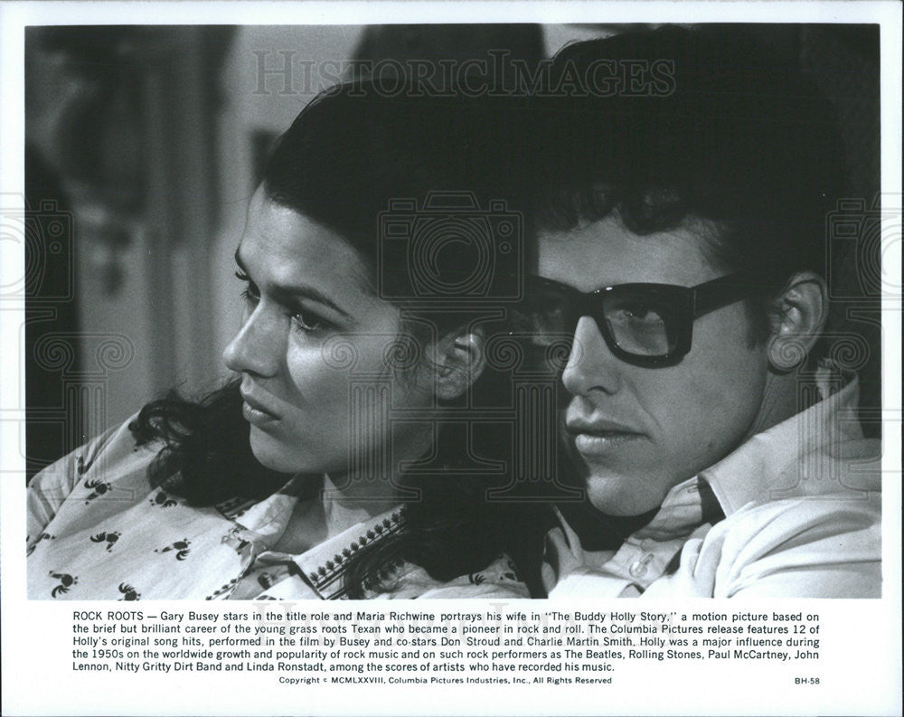 1978 Press Photo The Buddy Holly Story Gary Busey Maria Richwine Don Stroud - Historic Images