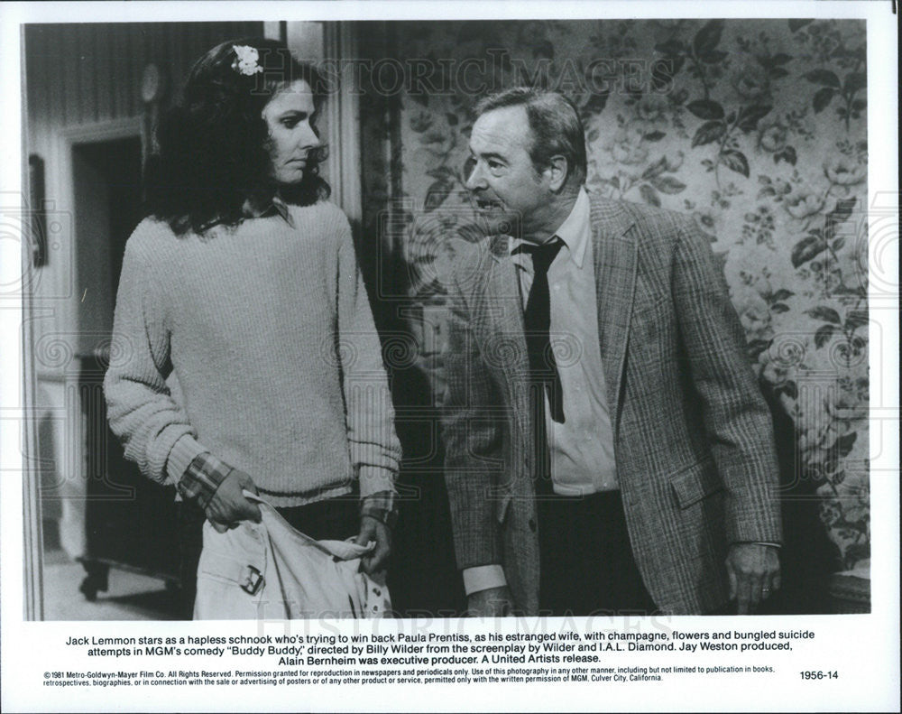 1981 Press Photo Buddy Buddy Jack Lemmon Paula Prentiss Comedy Billy Wilder - Historic Images