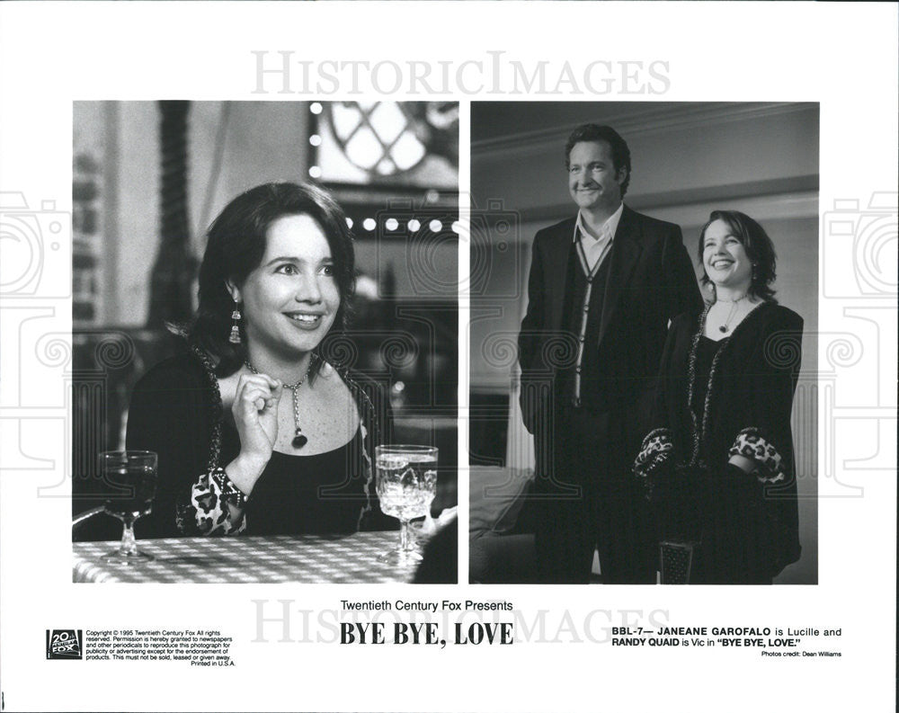 1996 Press Photo Janeane Garofalo &amp; Randy Quaid Star In &quot;Bye Bye, Love&quot; - Historic Images