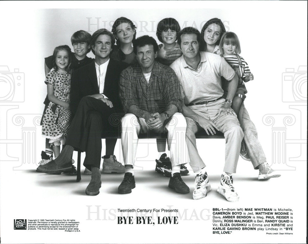 1996 Press Photo The &quot;Bye Bye, Love&quot; Cast: Mae Whitman, Cameron Boyd &amp; Others - Historic Images