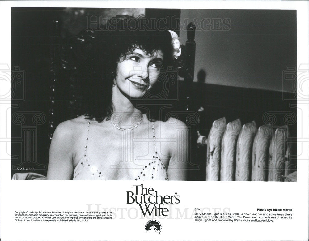 1991 Press Photo Mary Steenburgen Stars As Stella In &quot;The Butcher&#39;s Wife&quot; - Historic Images