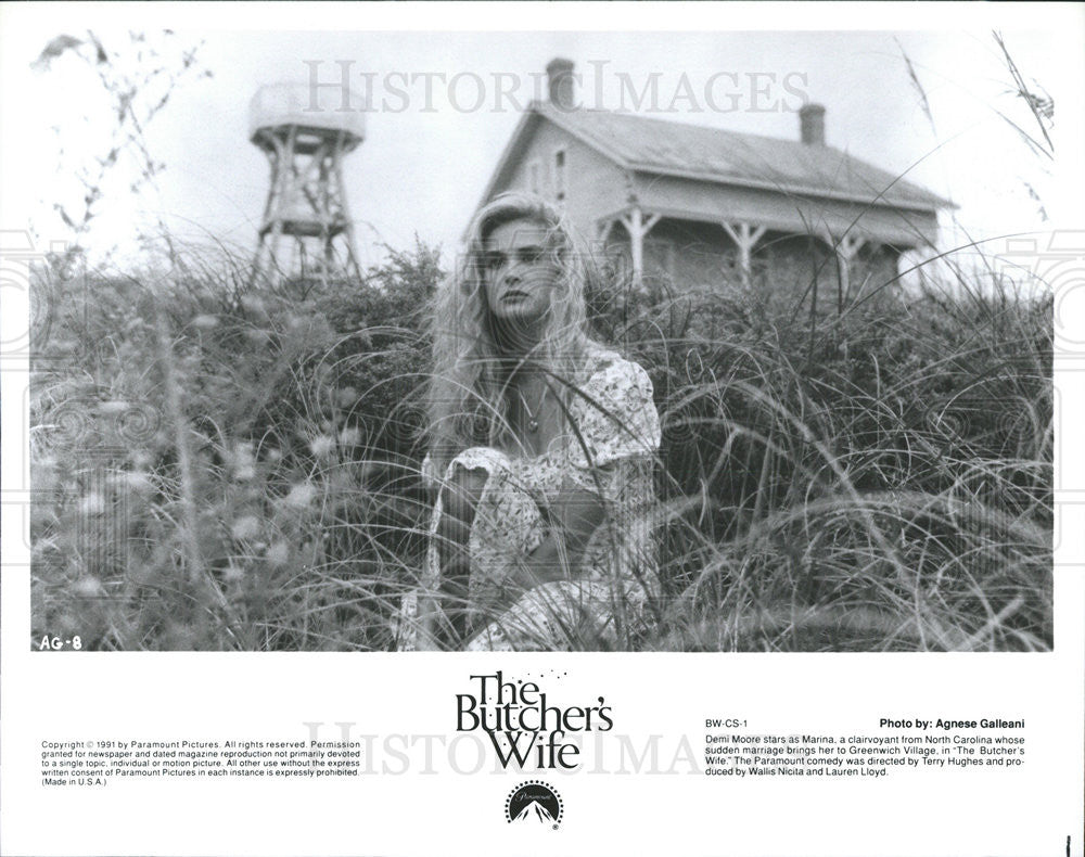 1991 Press Photo Demi Moore Stars In &quot;The Butcher&#39;s Wife&quot; - Historic Images