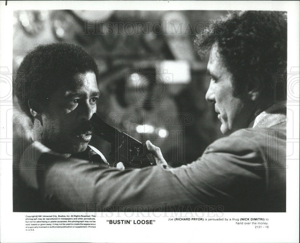 1981 Press Photo Richard Pryor &amp; Nick Dimitri Star In &quot;Bustin&#39; Loose&quot; - Historic Images