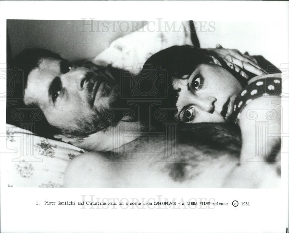 1981 Press Photo Piotr Garlicki and Christine Paul in &quot;Camouflage&quot; - Historic Images