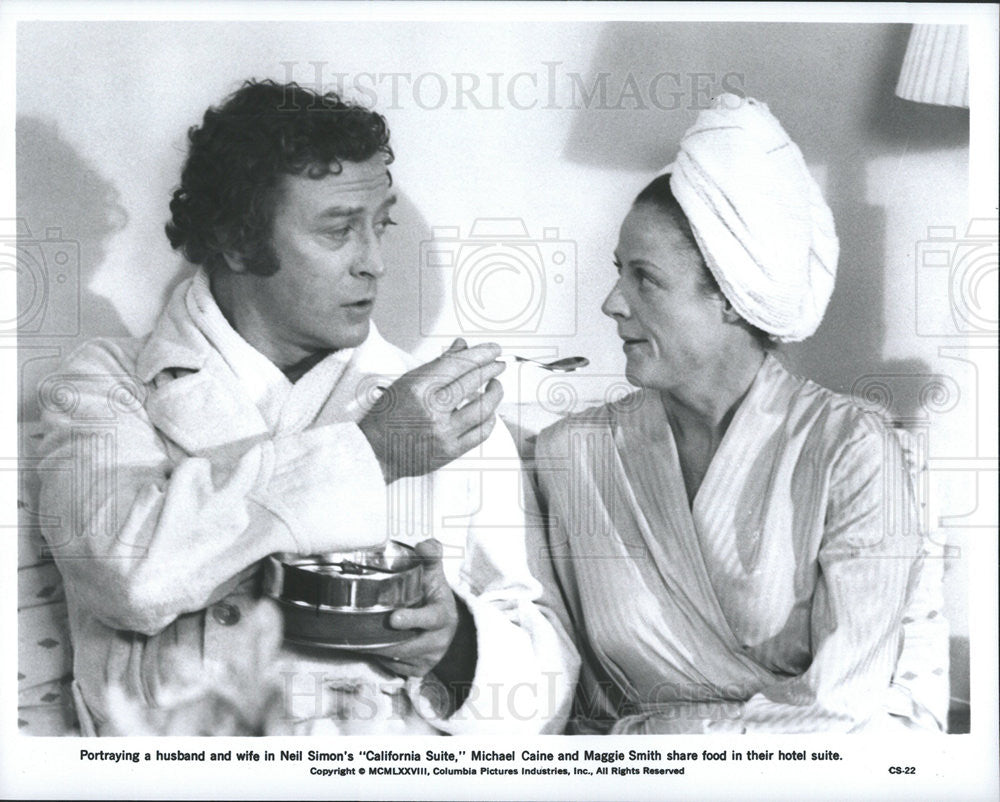 1978 Press Photo Michael Caine and Maggie Smith in &quot;California Suite&quot; - Historic Images