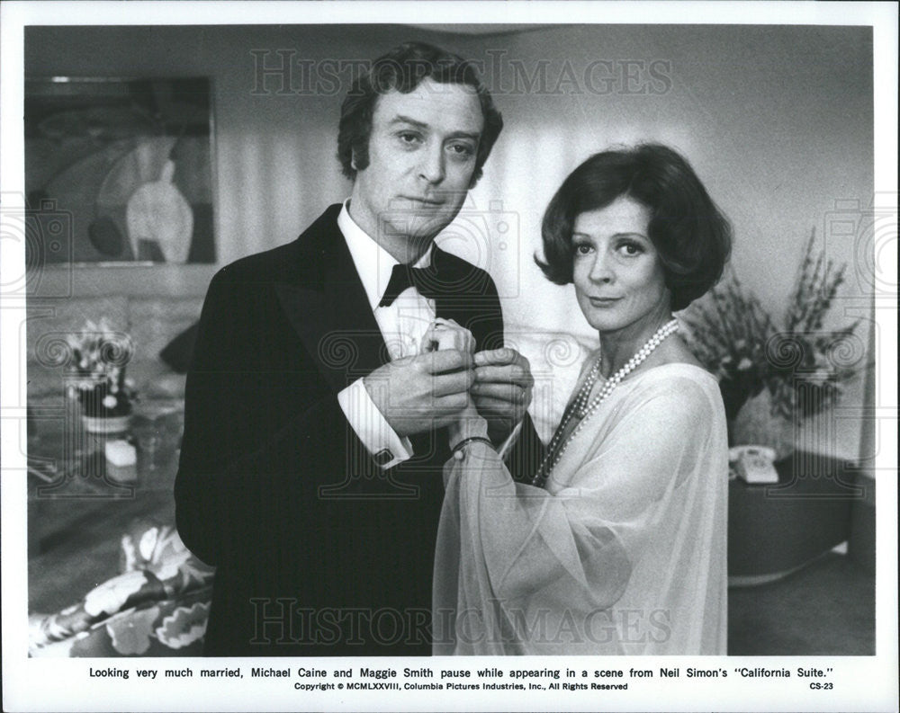 1978 Press Photo Michael Caine and Maggie Smith in &quot;California Suite&quot; - Historic Images