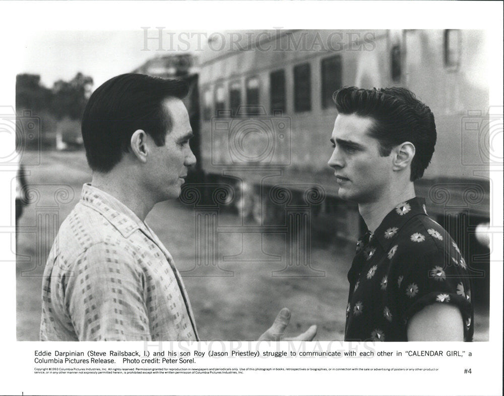 Steve Railsback and Jason Priestley in Calendar Girl 1993 vintage promo ...