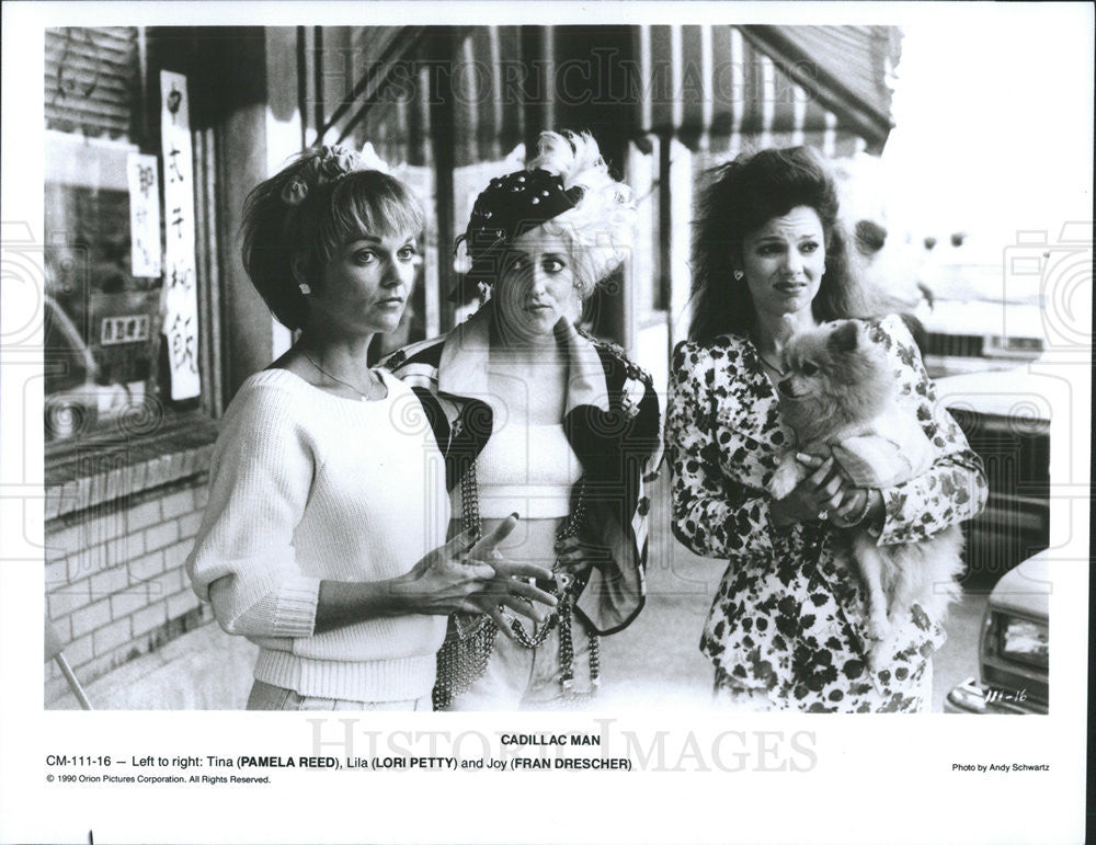 1990 Press Photo Pamela Reed, Lori Petty and Fran Drescher in &quot;Cadillac Man&quot; - Historic Images