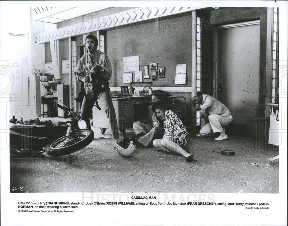 1990 Press Photo Tim Robbins Robin Williams Fran Drescher Zack Norman Actors - Historic Images