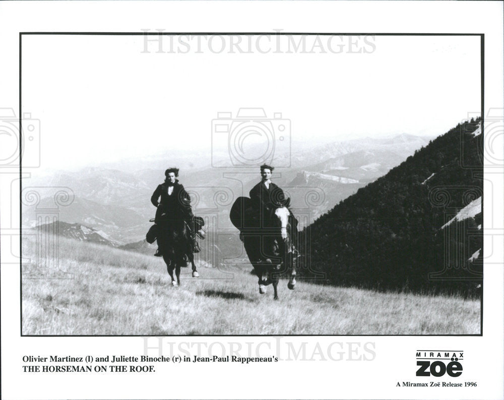 1996 Press Photo Olivier Martinez, Juliette Binoche &quot;The Horseman on the Roof&quot; - Historic Images