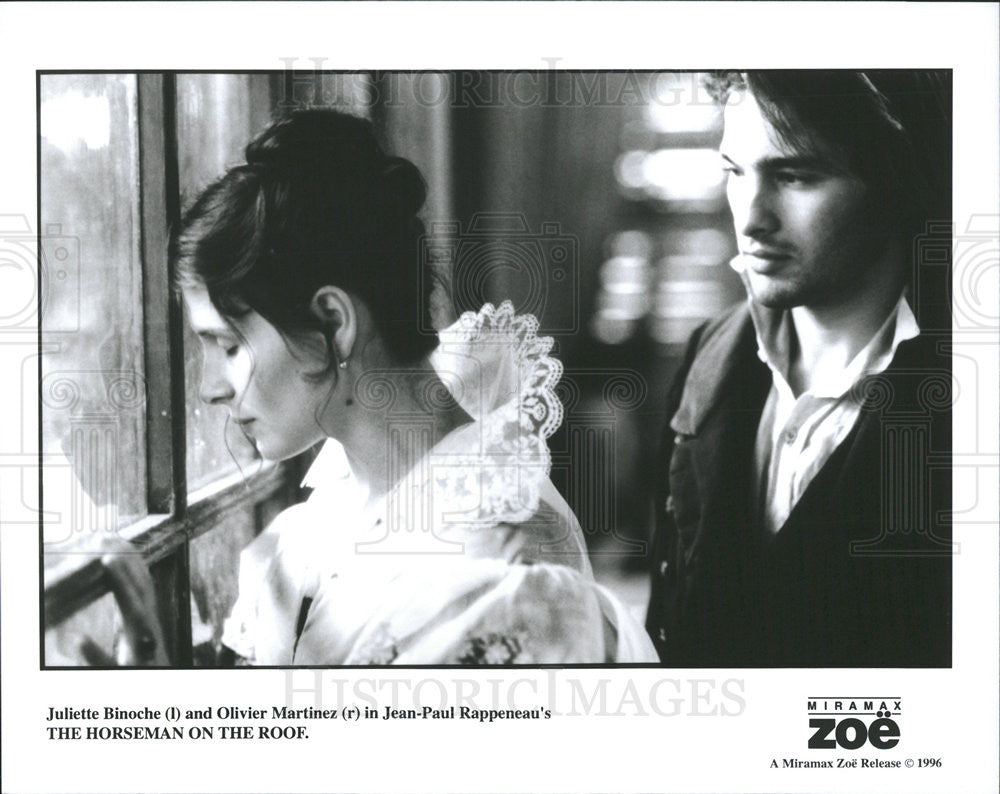 1996 Press Photo Juliette Binoche, Olivier Martinez &quot;The Horseman On The Roof&quot; - Historic Images