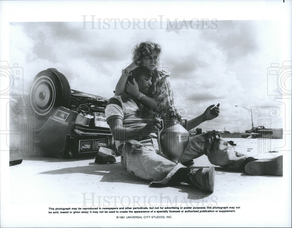 1981 Press Photo Beau Bridges, Beverly D&#39;Angelo in &quot;Honky Tonk Highway&quot; - Historic Images