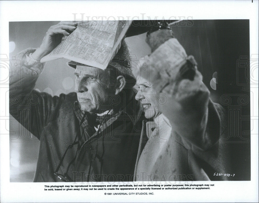 1981 Press Photo Hume Cronyn, Jessica Tandy in &quot;Honky Tonk Freeway&quot; - Historic Images