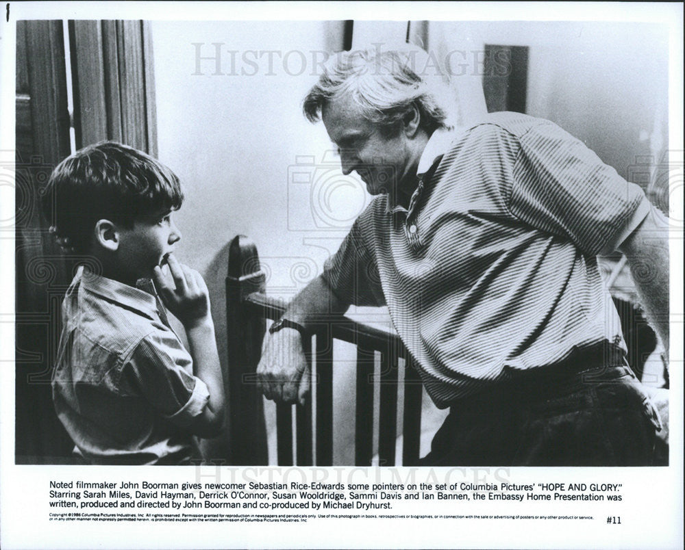 1986 Press Photo Filmmaker John Boorman, Actor Sebastian Rice-Edwards - Historic Images