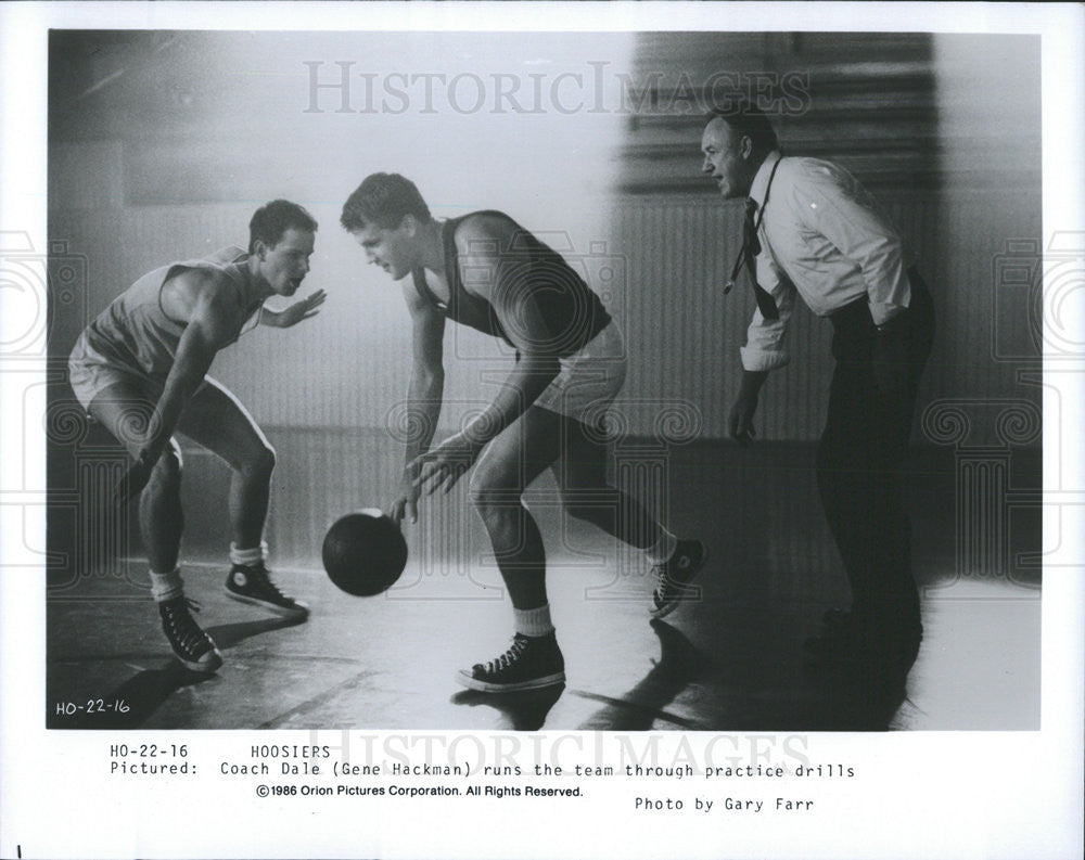 1986 Press Photo Gene Hackman in &quot;Hoosiers&quot; - Historic Images