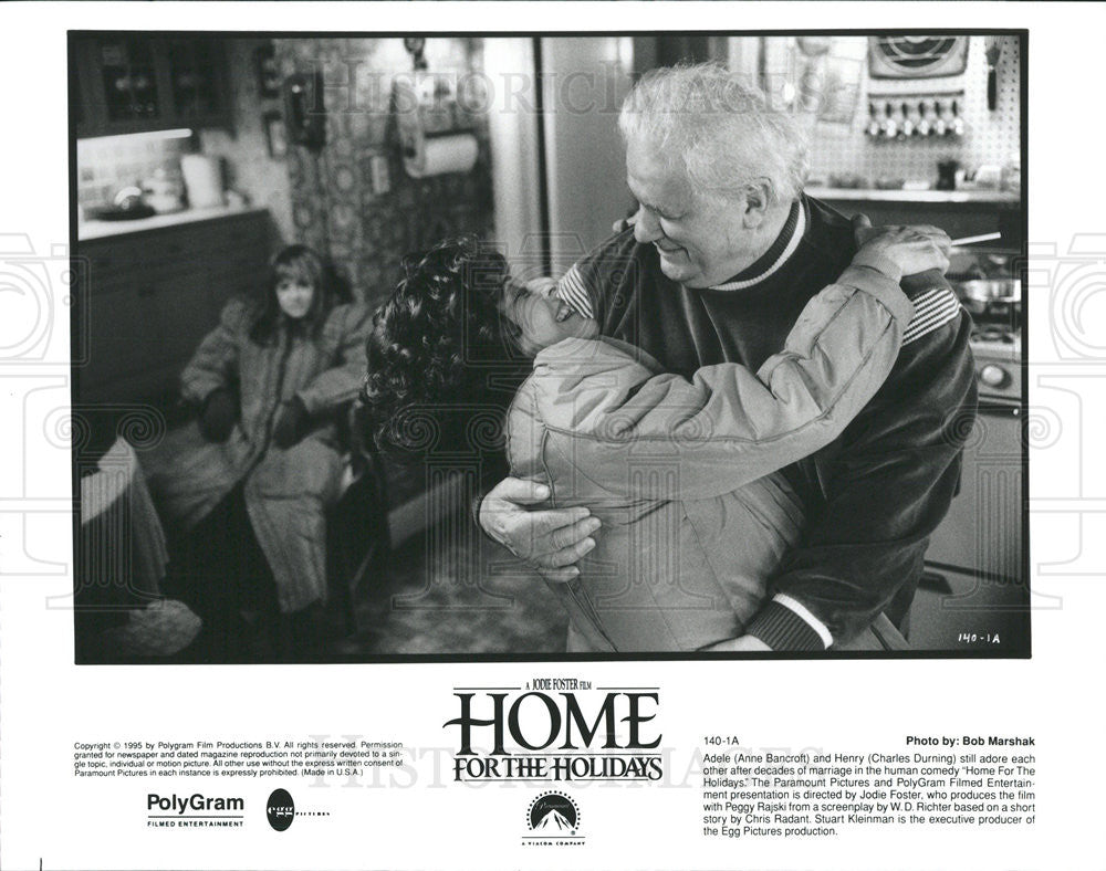 1995 Press Photo Anne Bancroft, Charles Durning in &quot;Home For The Holidays&quot; - Historic Images