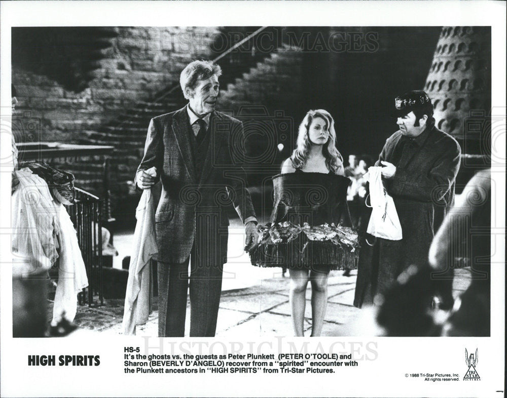 1988 Press Photo Peter O&#39;Toole and Beverly D&#39;Angelo in &quot;High Spirits&quot; - Historic Images