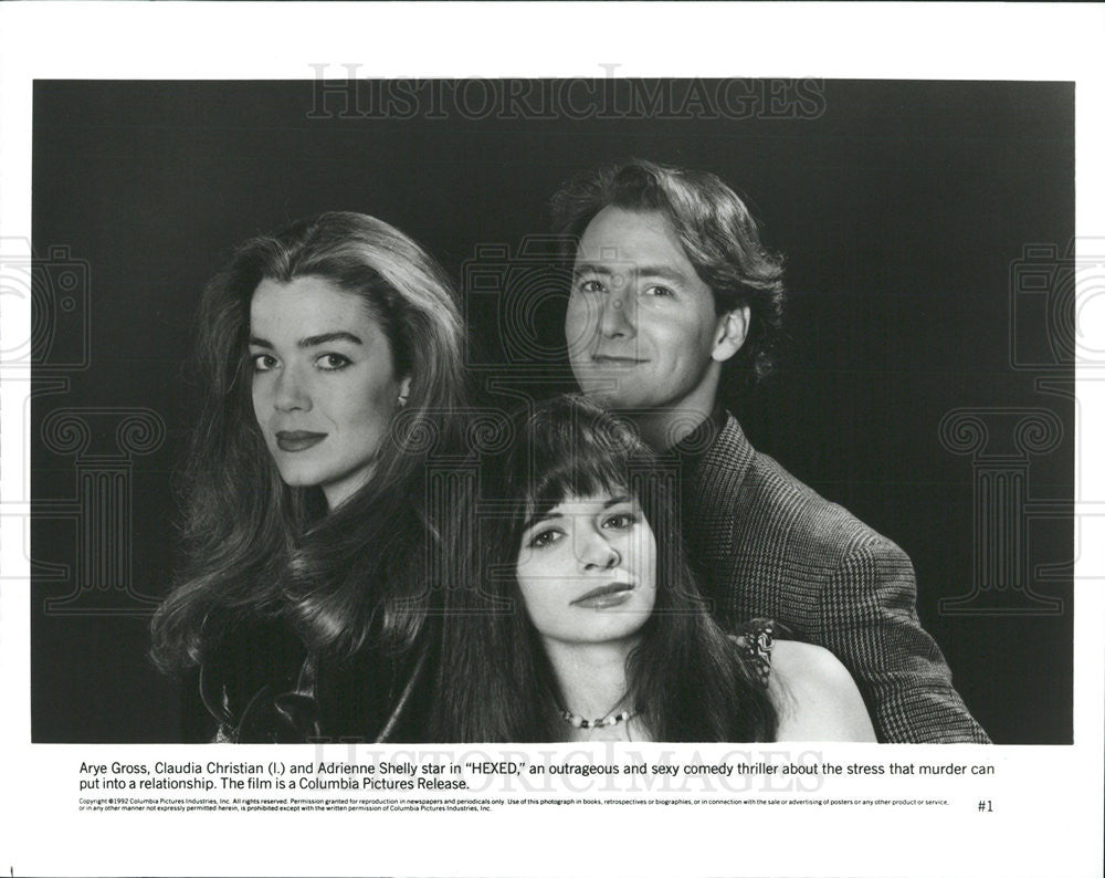 1992 Press Photo Arye Gross, Claudia Christian, Adrienne Shelly star in &quot;Hexed&quot; - Historic Images