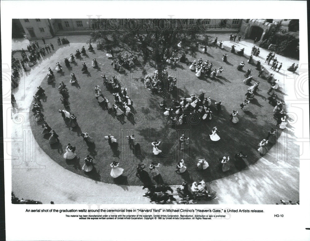 1981 Press Photo Aerial View of Harvard Yard In &quot;Heaven&#39;s Gate&quot; - Historic Images