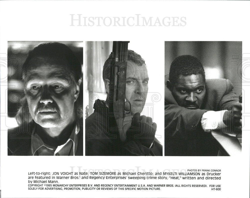 1995 Press Photo Jon Voight Tom Sizemore Mykelti Williamson Star In Heat - Historic Images