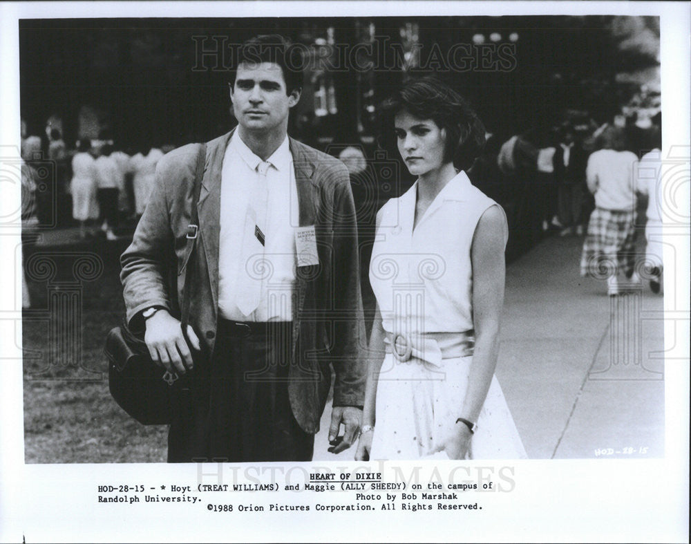 1988 Press Photo Treat Williams and Ally Sheedy in "Heart Of Dixie" - Historic Images