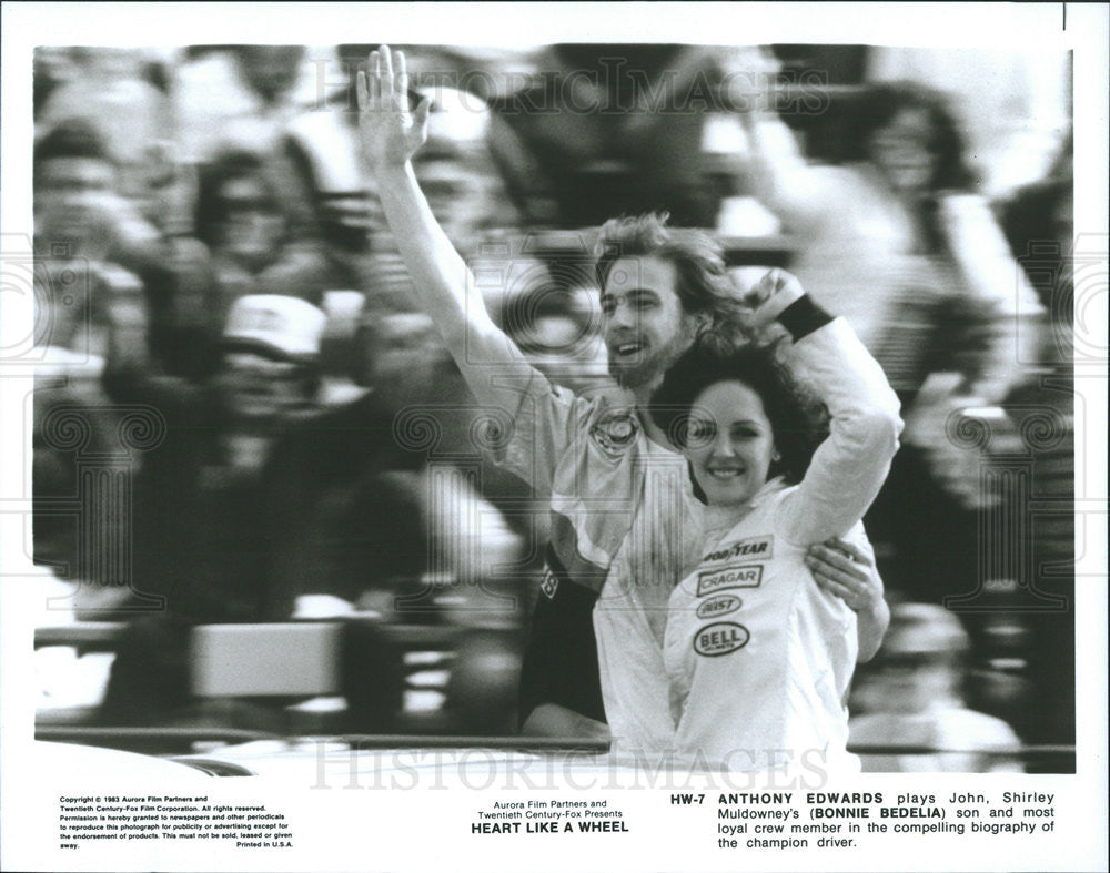 1983 Press Photo Anthony Edwards, Bonnie Bedelia in &quot;Heart Like A Wheel&quot; - Historic Images